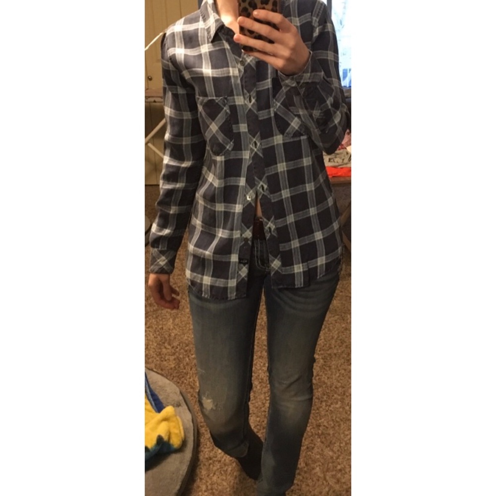 Rails Plaid Button Down Top Size Xs - image 3